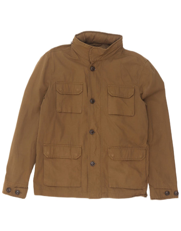 Zara Mens Utility Jacket UK 36 Pequeno Poliéster Cáqui