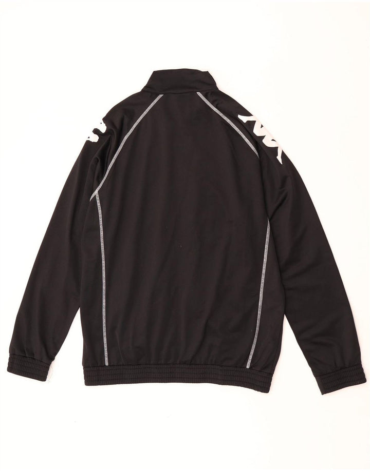 Kappa Mens Graphic Tracksuit Top Jacket Grande Preto Colorblock Poliéster