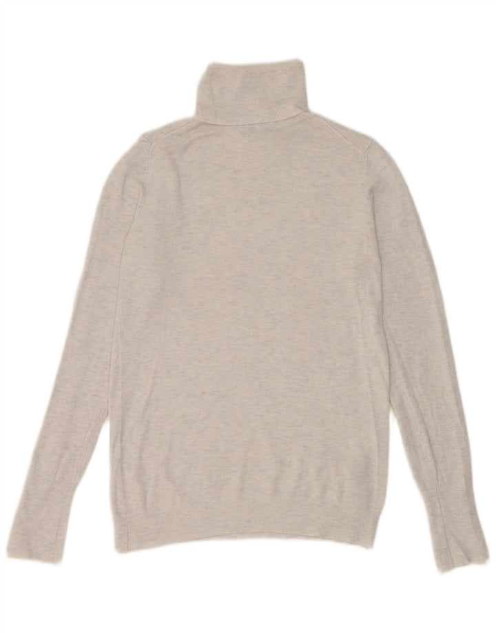 Suéter feminino Zara com gola redonda e viscose manchada branca média Reino Unido 12