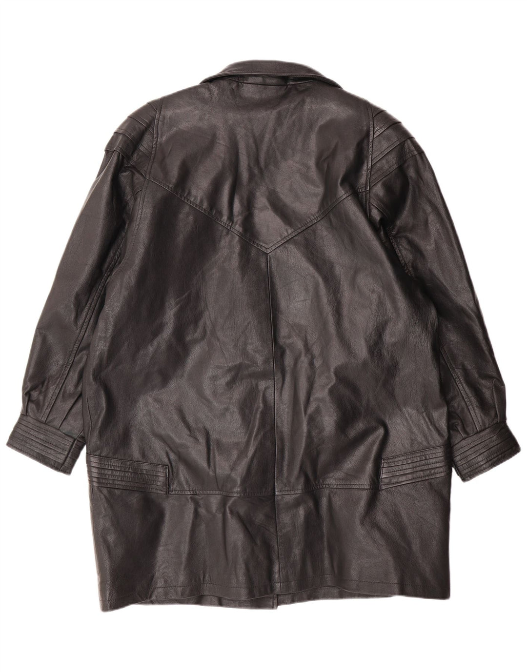 Casaco de couro feminino VINTAGE UK 18 XL couro preto