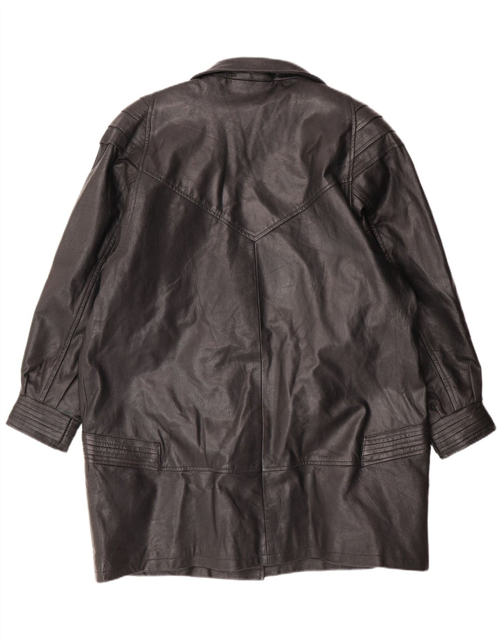 Casaco de couro feminino VINTAGE UK 18 XL couro preto