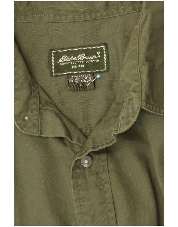 Camisa masculina Eddie Bauer grande algodão verde