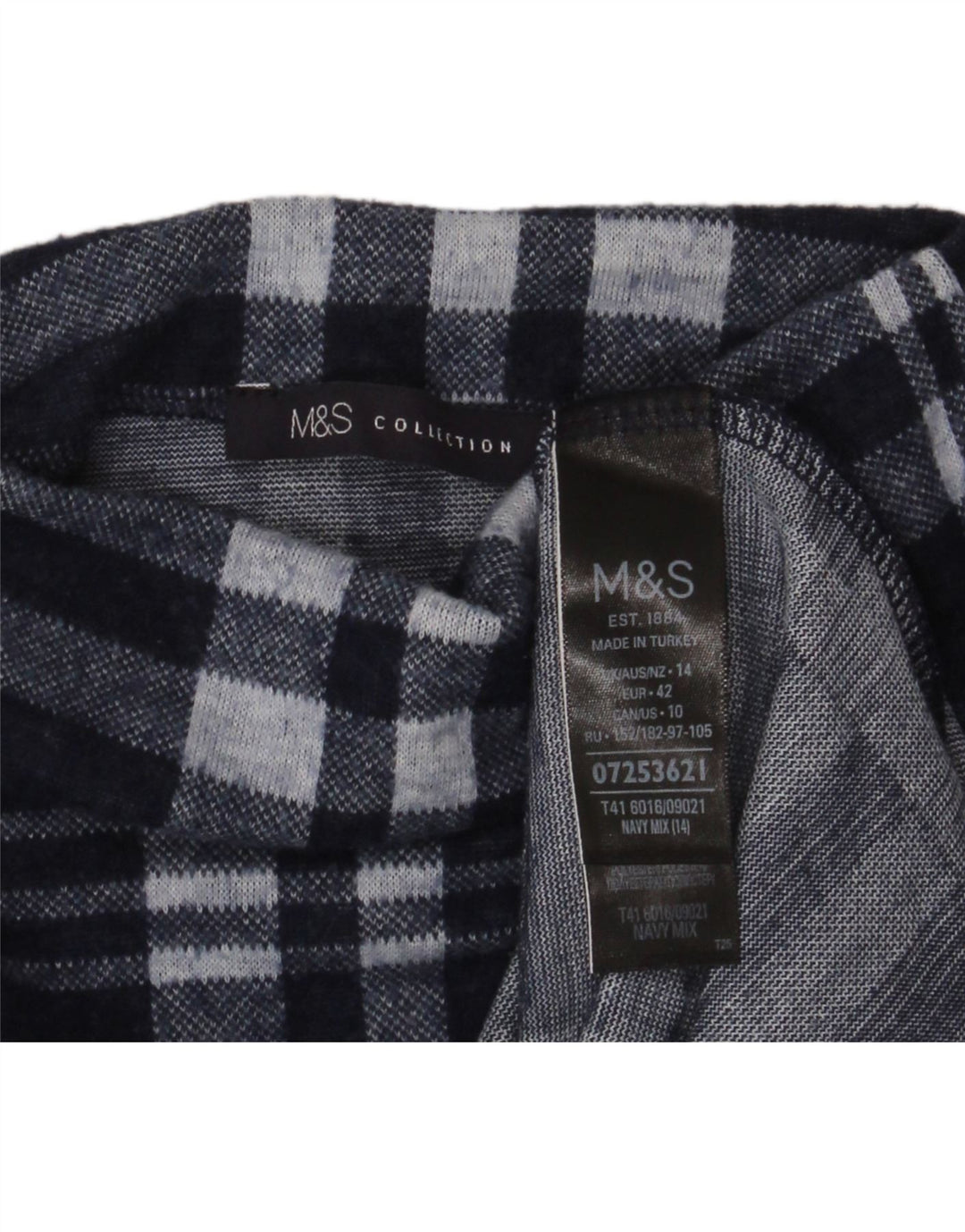 Suéter feminino Marks & Spencer com gola tartaruga Reino Unido 14 grande azul marinho