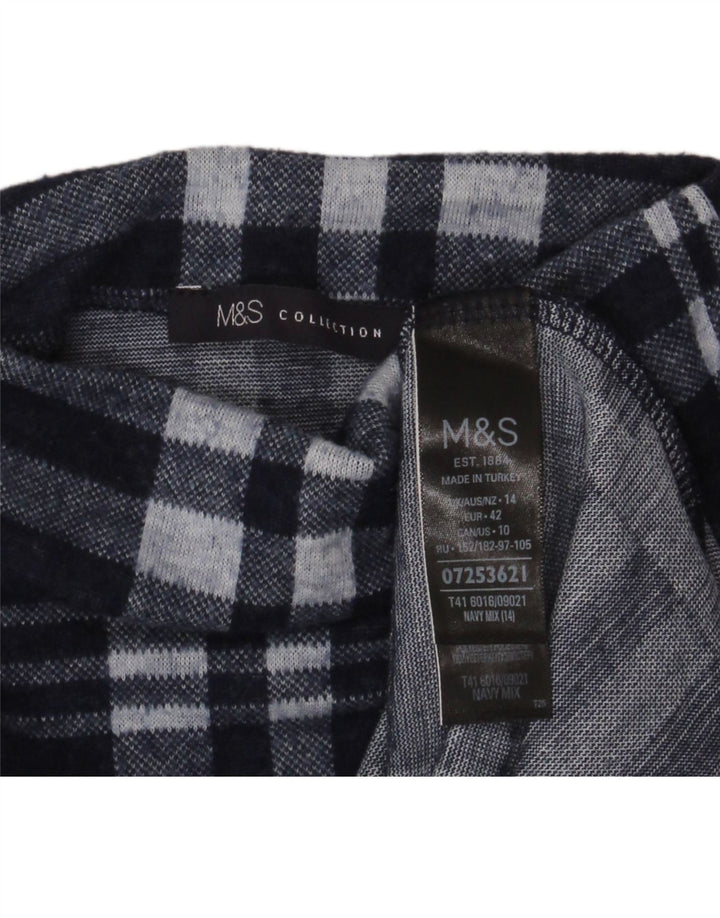 Suéter feminino Marks & Spencer com gola tartaruga Reino Unido 14 grande azul marinho