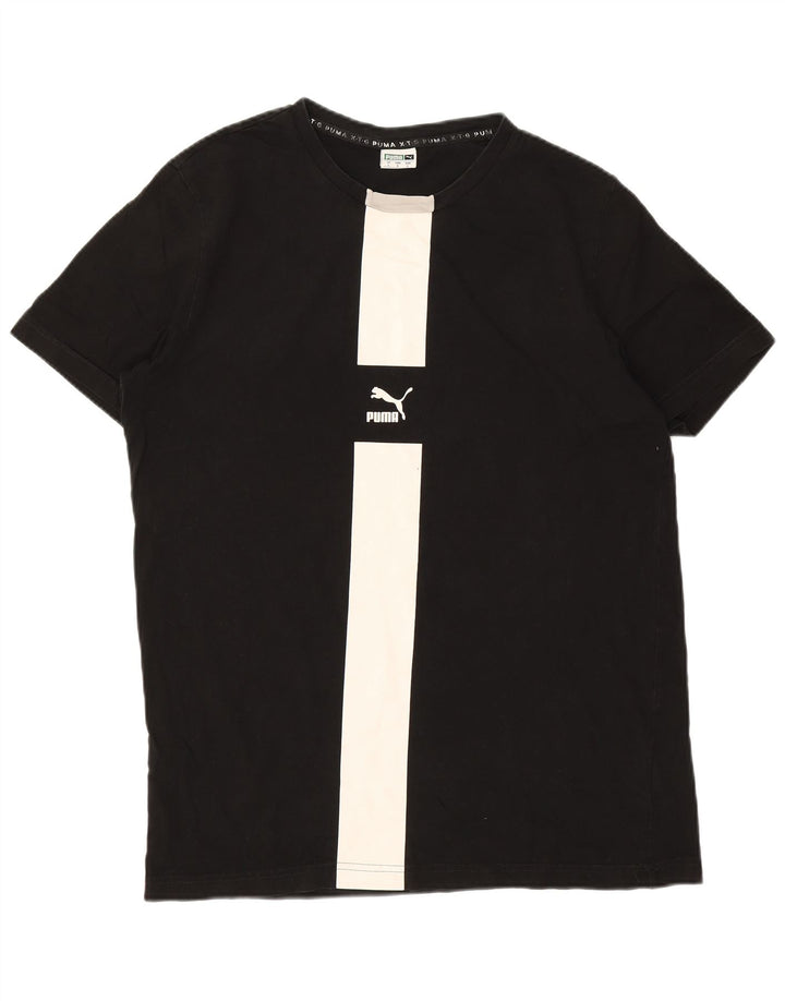 Camiseta masculina PUMA grande bloco colorido preto