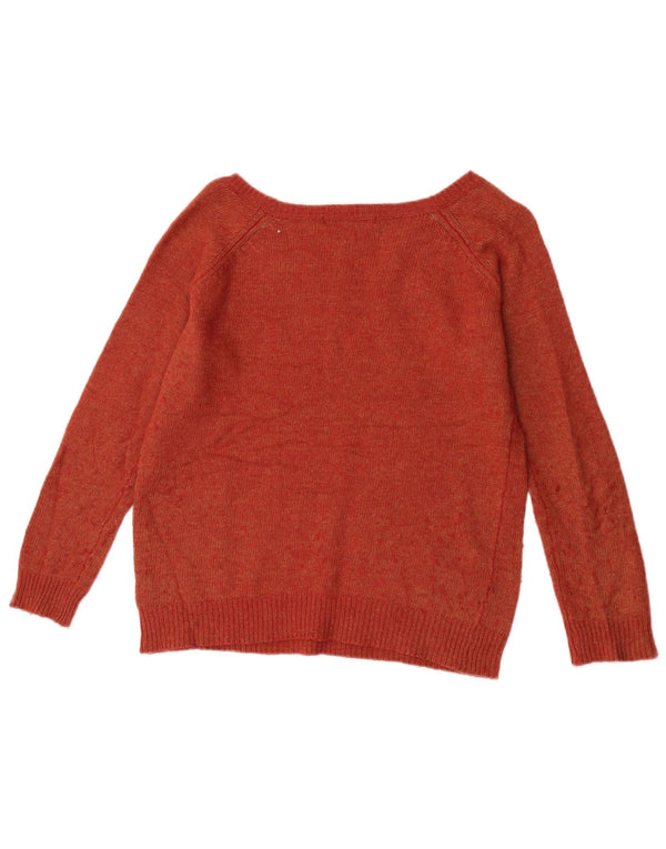 Suéter feminino Marks & Spencer com gola canoa Reino Unido 18 XL marrom poliamida