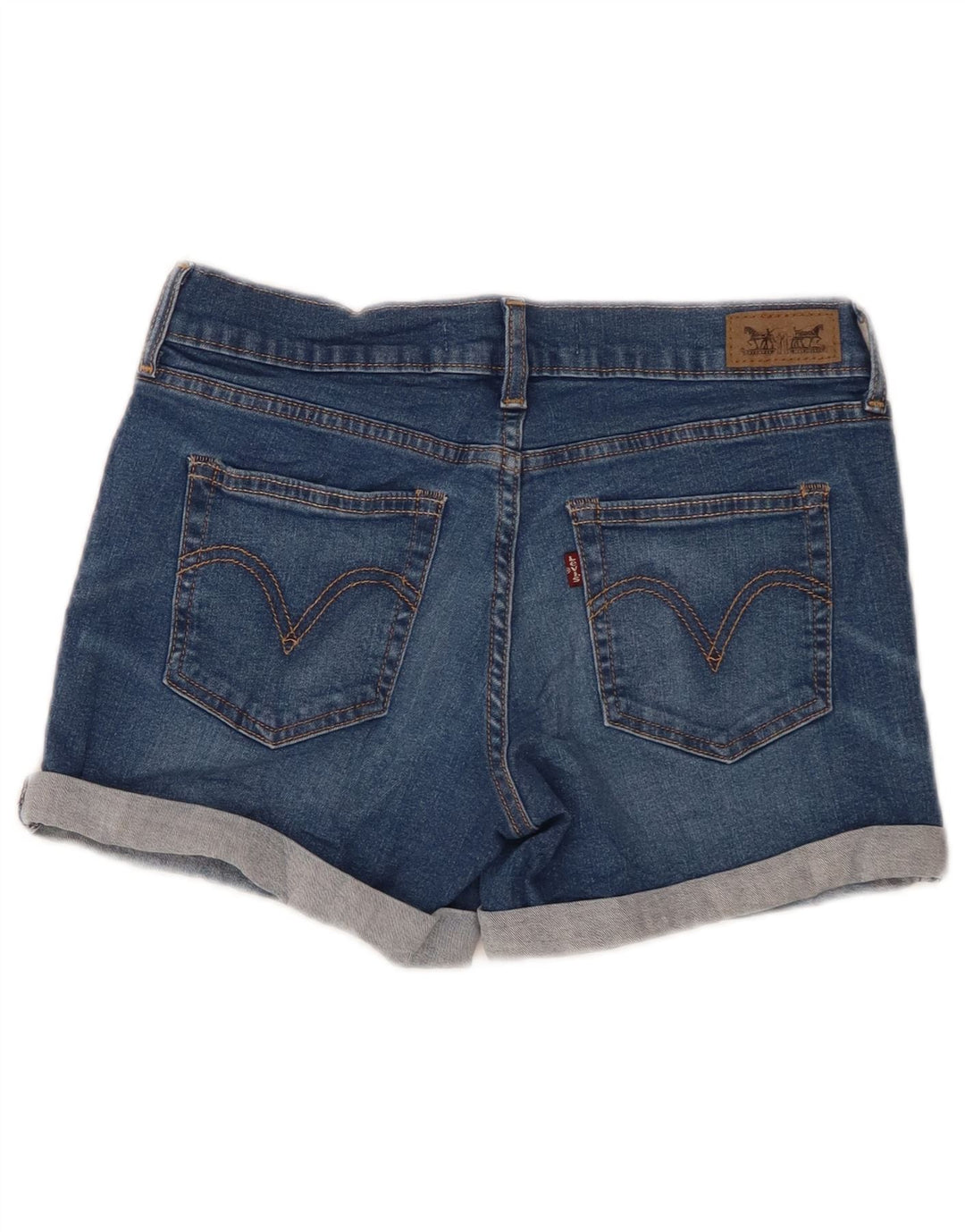 Shorts jeans feminino LEVI'S W26 pequeno algodão azul