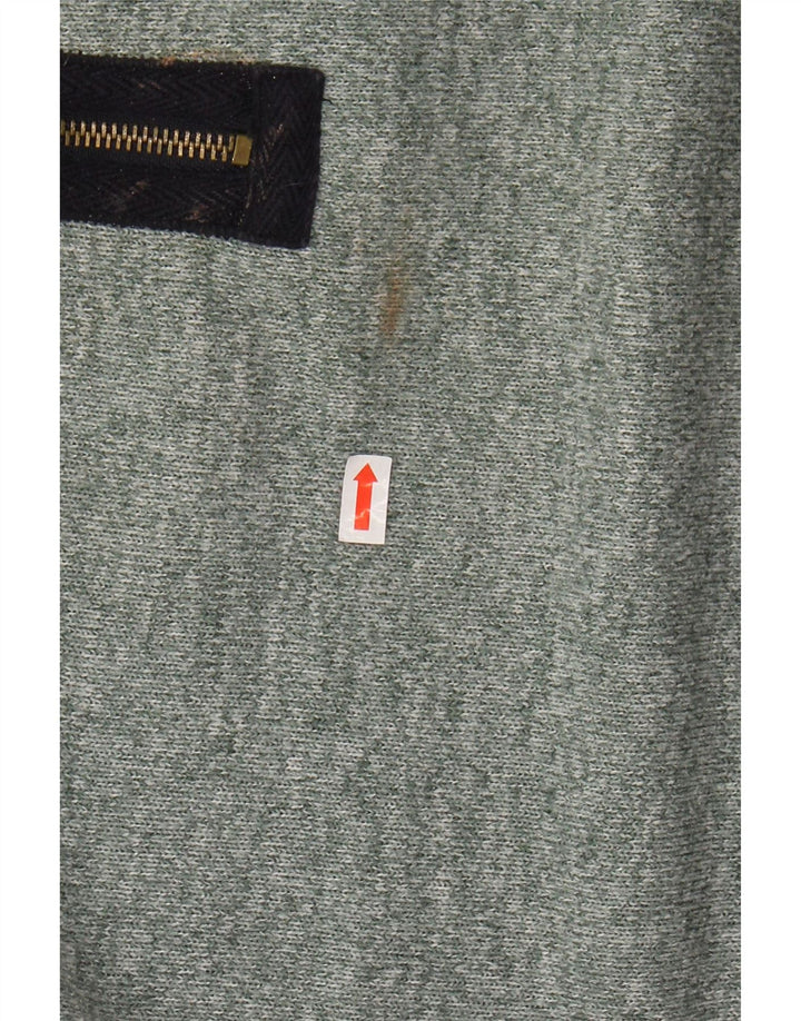 Suéter masculino JOULES com zíper e gola grande em poliéster manchado verde