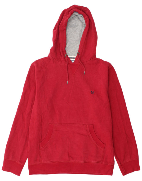Crew Clothing Mens Hoodie Jumper Médio Algodão Vermelho