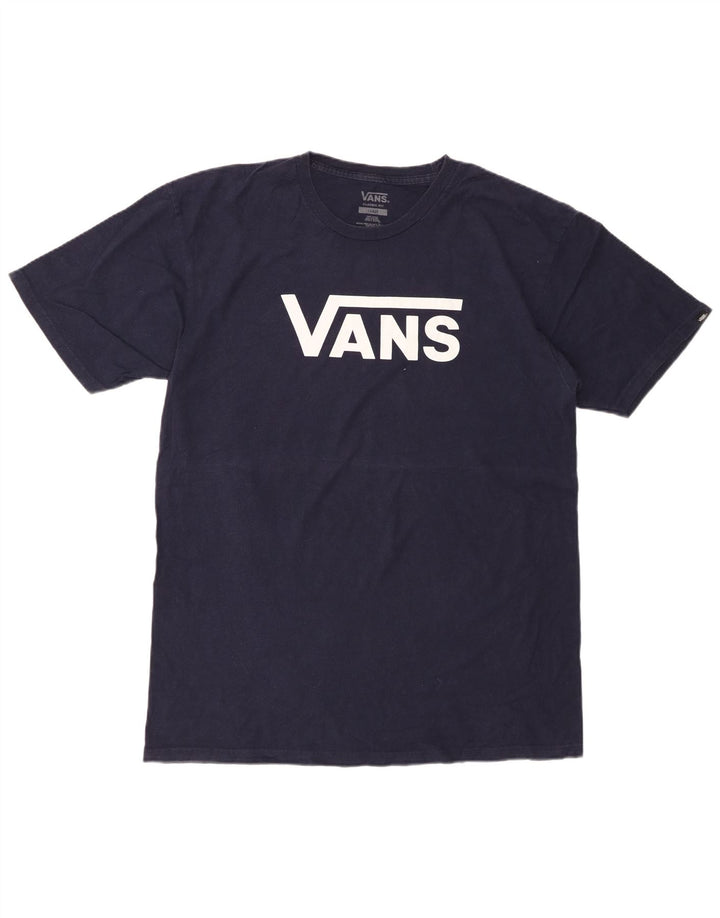 Camiseta masculina VANS Classic Fit gráfica grande algodão azul marinho
