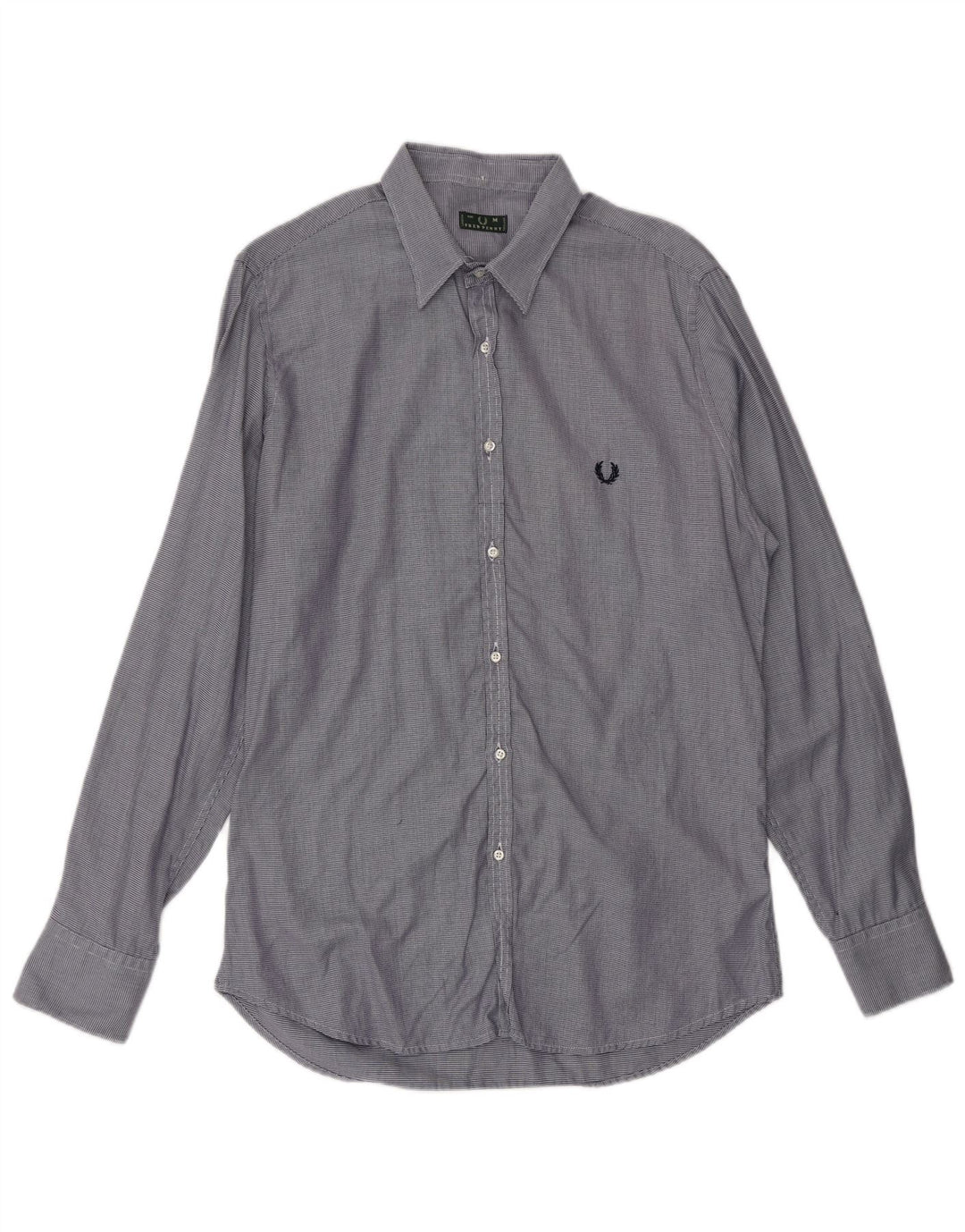 Camisa masculina FRED PERRY de algodão listrado azul médio