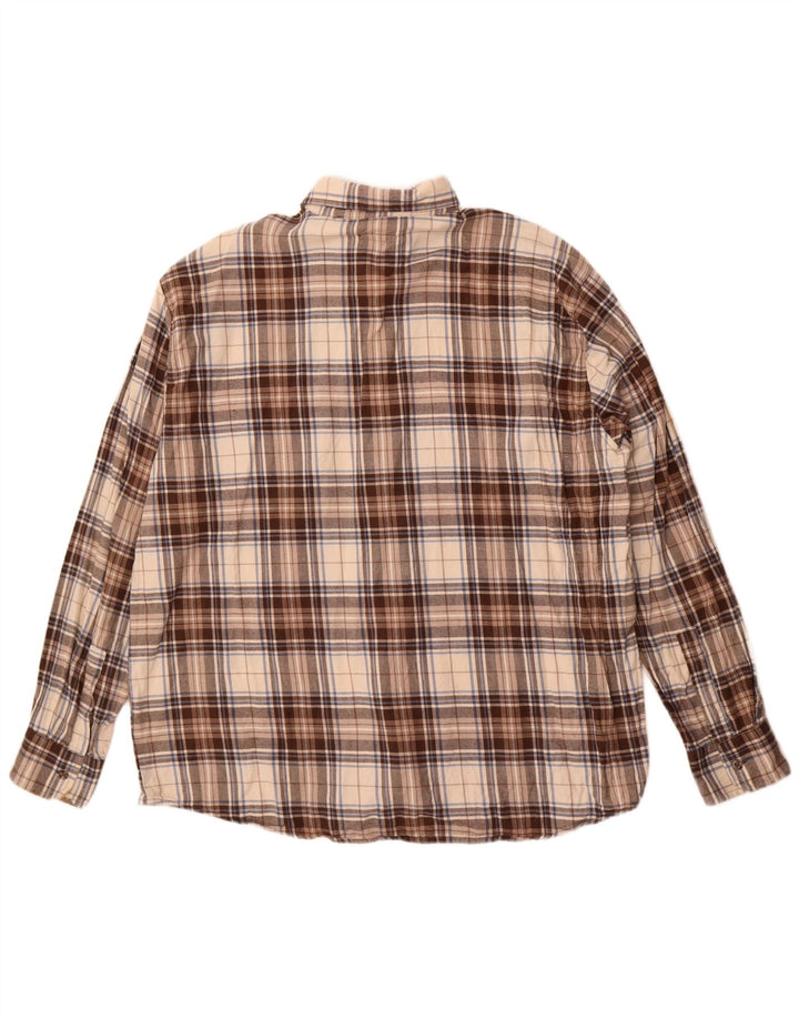 Camisa masculina de flanela Sea Barrier 2XL algodão xadrez bege
