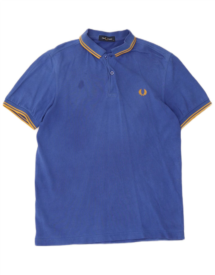 Camisa polo masculina Fred Perry algodão azul médio