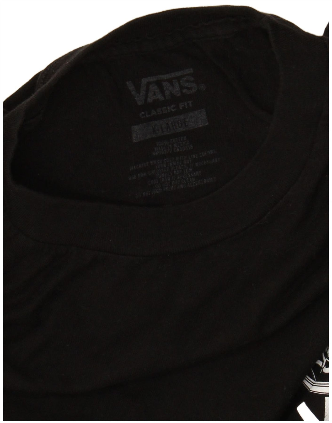 Camiseta masculina VANS Classic Fit Graphic Top XL de algodão preto