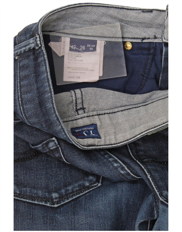 Trussardi Jeans Slim Feminino W26 L29 Azul Marinho Algodão