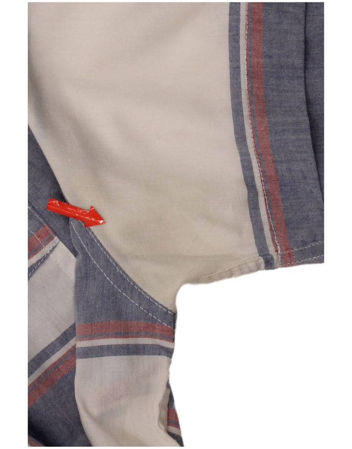 Camisa masculina de manga curta Levi's de algodão listrado azul médio