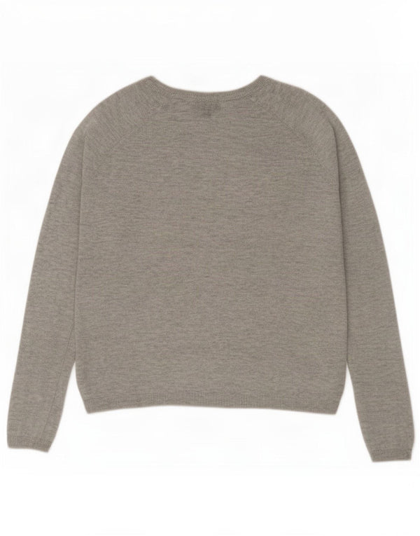 Topshop Suéter feminino oversized com gola canoa Reino Unido 6 XS cinza colorblock
