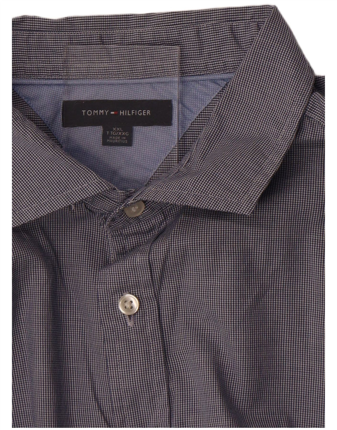 Camisa masculina Tommy Hilfiger 2XL azul houndstooth