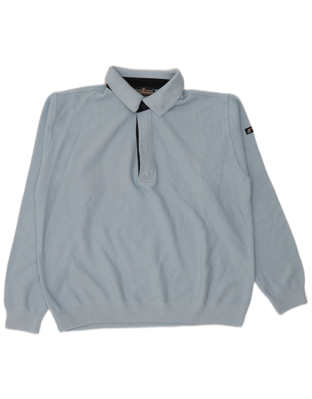 Suéter masculino Green Coast com gola polo IT 50 azul médio