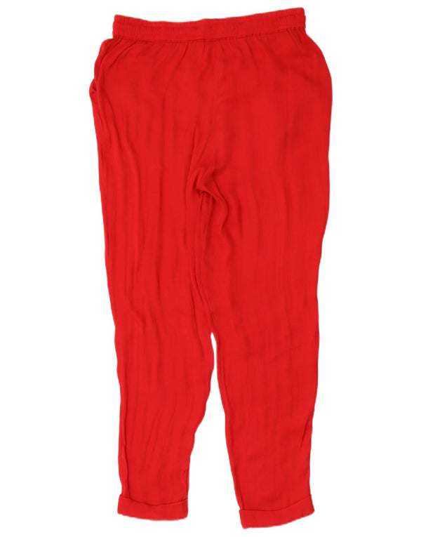 Zara Calça feminina Trafaluc cortada Reino Unido 12 médio W28 L26 vermelho
