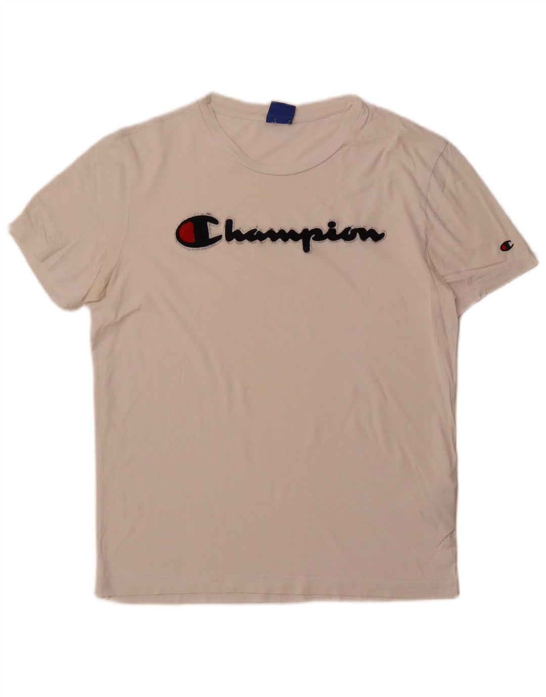 Camiseta masculina gráfica CHAMPION Top médio algodão branco