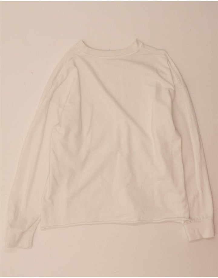 ZARA Womens Oversized Sweatshirt Jumper UK 10 Small White Vintage Zara and Second-Hand Zara from Messina Hembry 