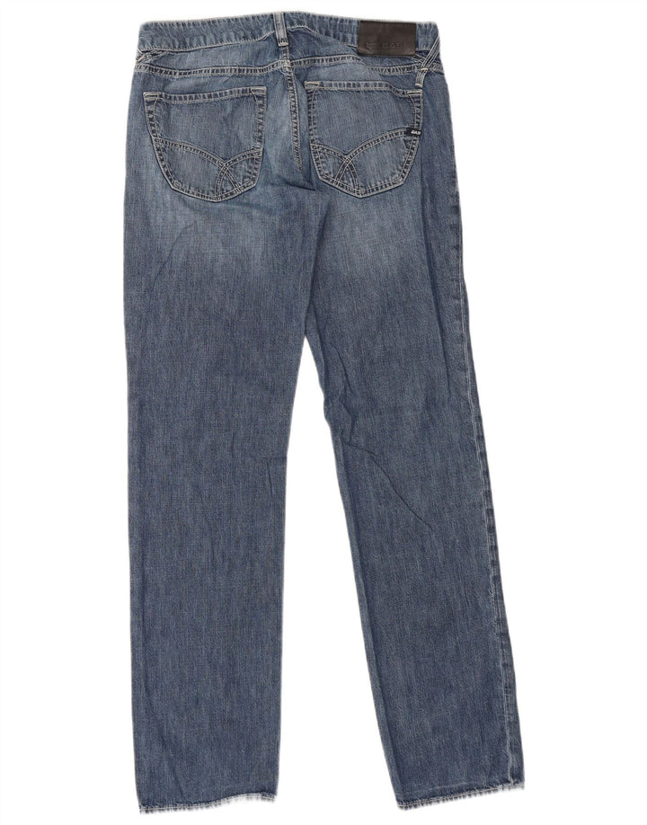 Calça jeans reta masculina Gas W32 L34 algodão azul