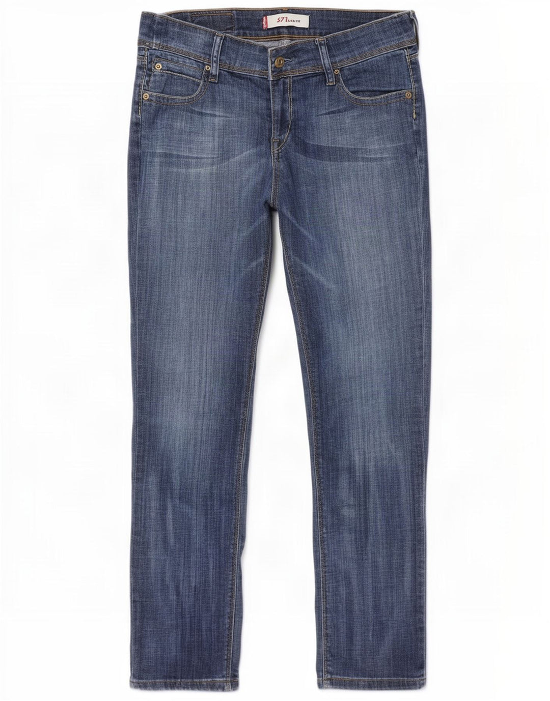 Calça jeans feminina Levi's 571 Slim W31 L32 azul algodão