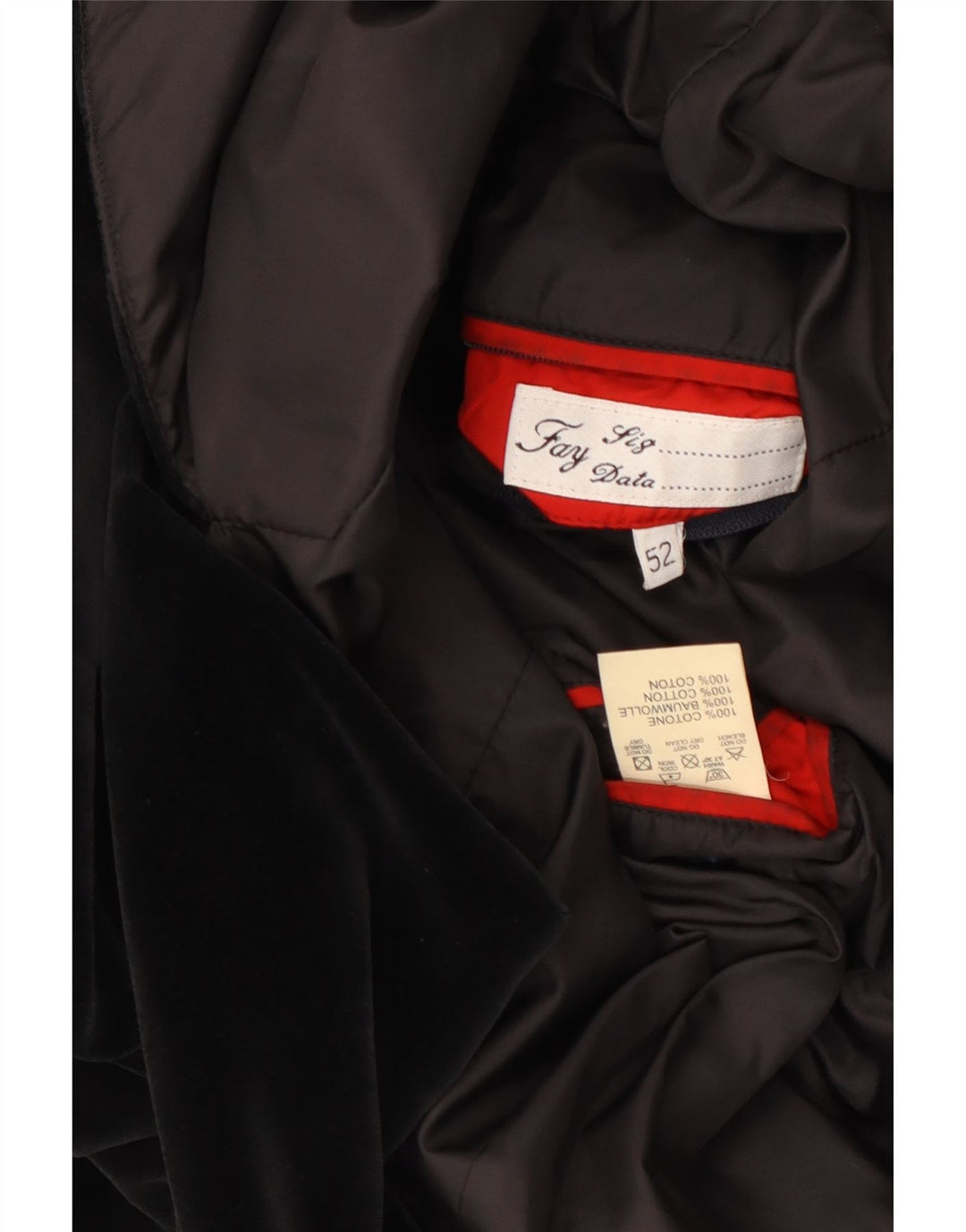 Jaqueta blazer masculina de 3 botões FAY IT 52 XL algodão preto