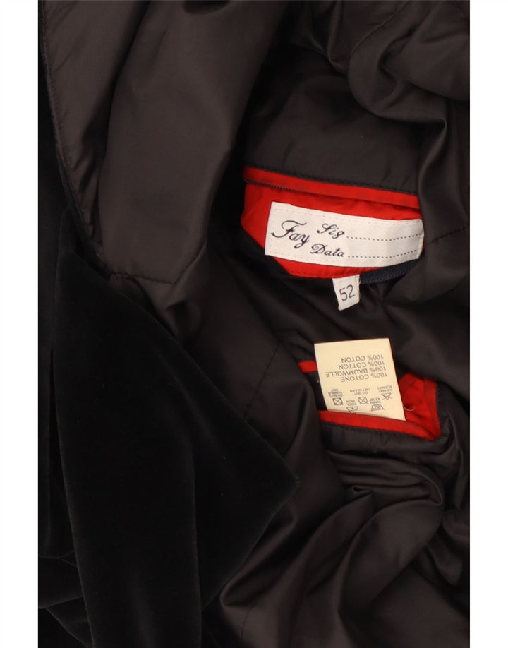 Jaqueta blazer masculina de 3 botões FAY IT 52 XL algodão preto