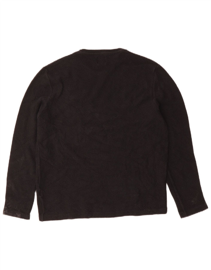 Top feminino ZARA de manga comprida UK 14 grande algodão preto