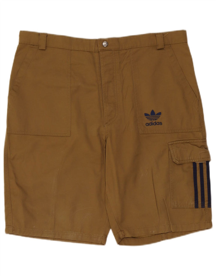 Adidas Mens Cargo Shorts Grande W36 Algodão Marrom