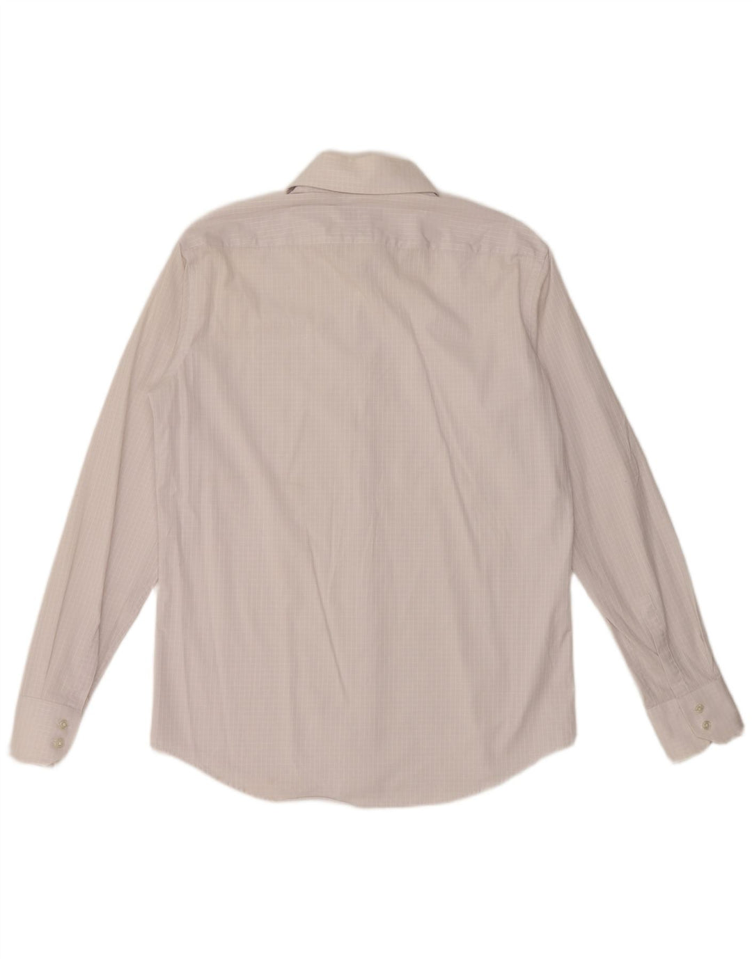 Camisa masculina de ajuste regular HUGO BOSS tamanho 40 15 3/4 médio branco guingão