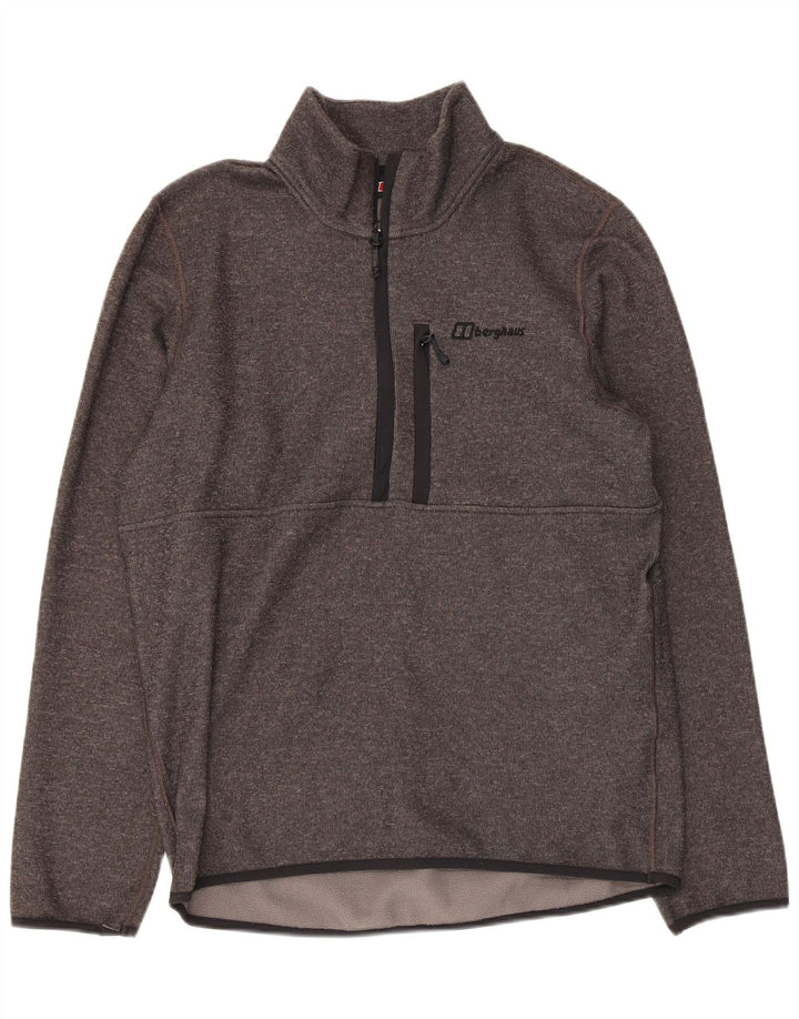 Suéter masculino Berghaus com zíper e gola média cinza