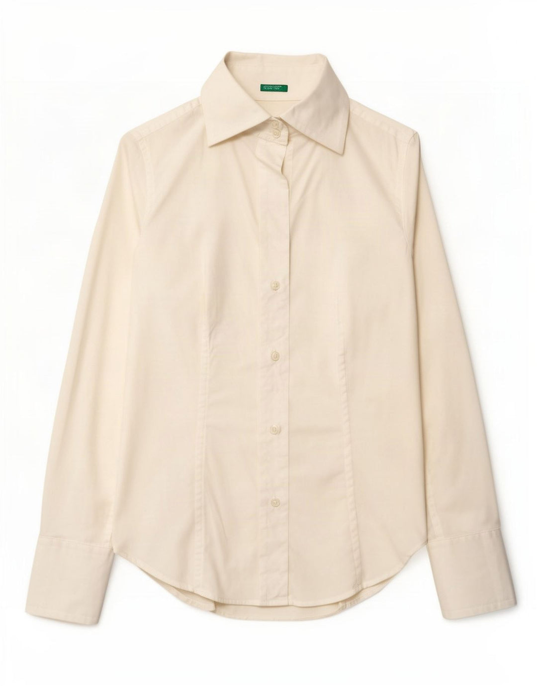 Camisa Benetton Mulher UK 12 Médio Branco