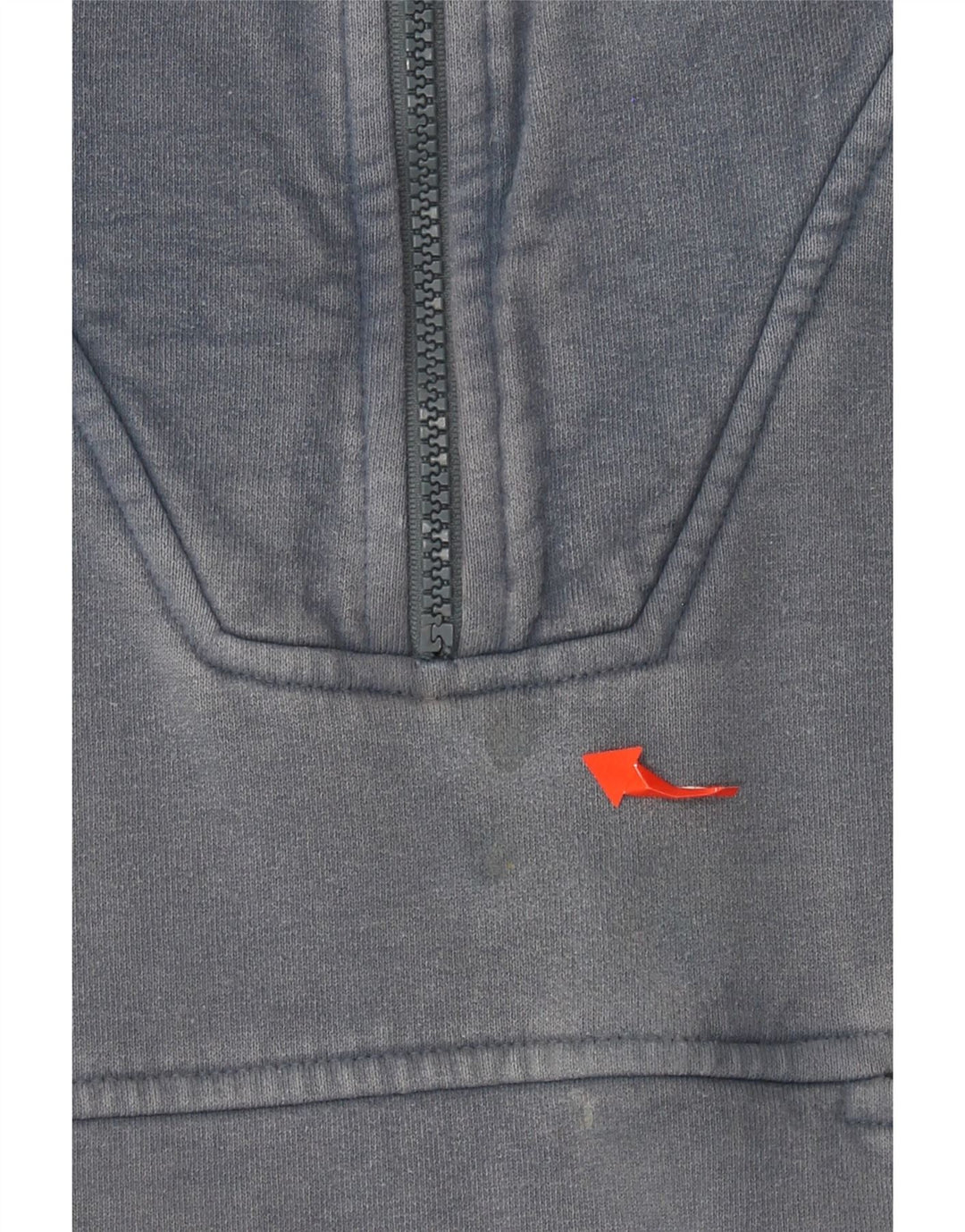 WEIRD FISH Suéter masculino com zíper e gola grande de algodão azul