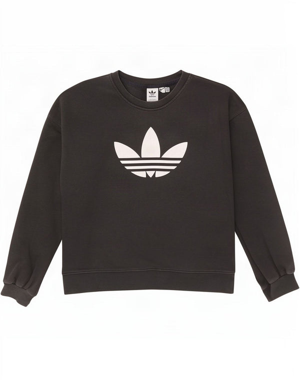Adidas feminino gráfico oversized moletom jumper reino unido 16 grande algodão preto