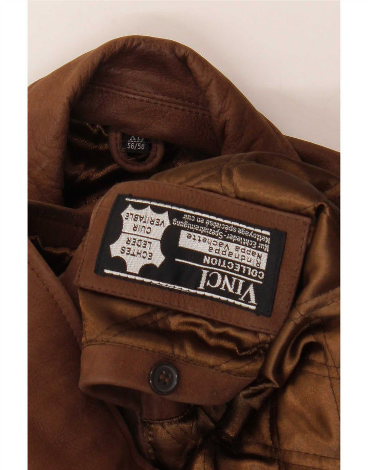 Jaqueta de couro masculina Vinci IT 56/58 XL marrom