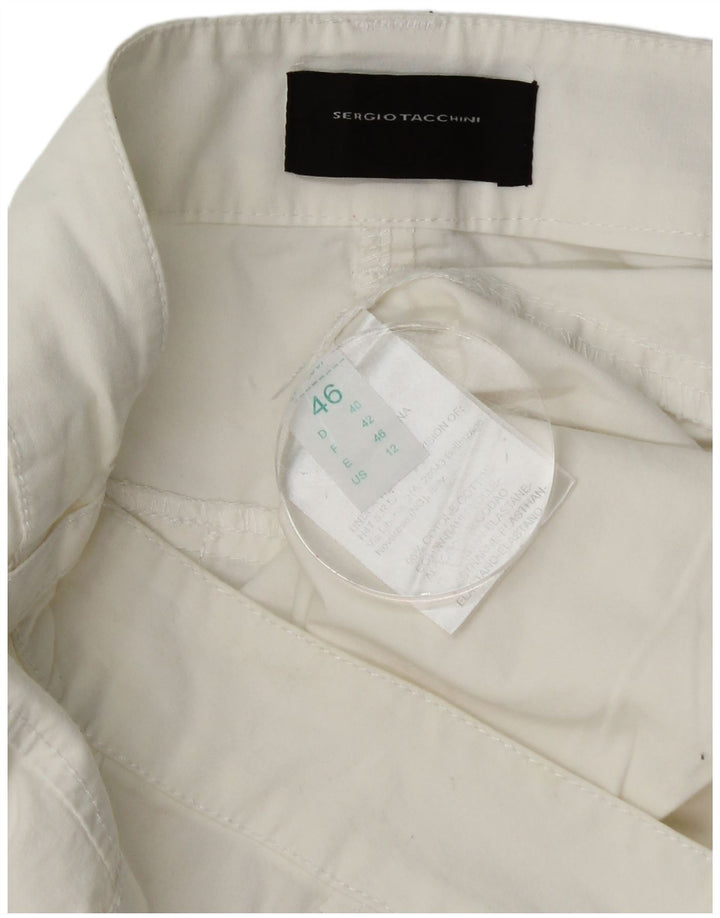 SERGIO TACCHINI Shorts Chino feminino IT 46 Grande W34 Algodão Branco