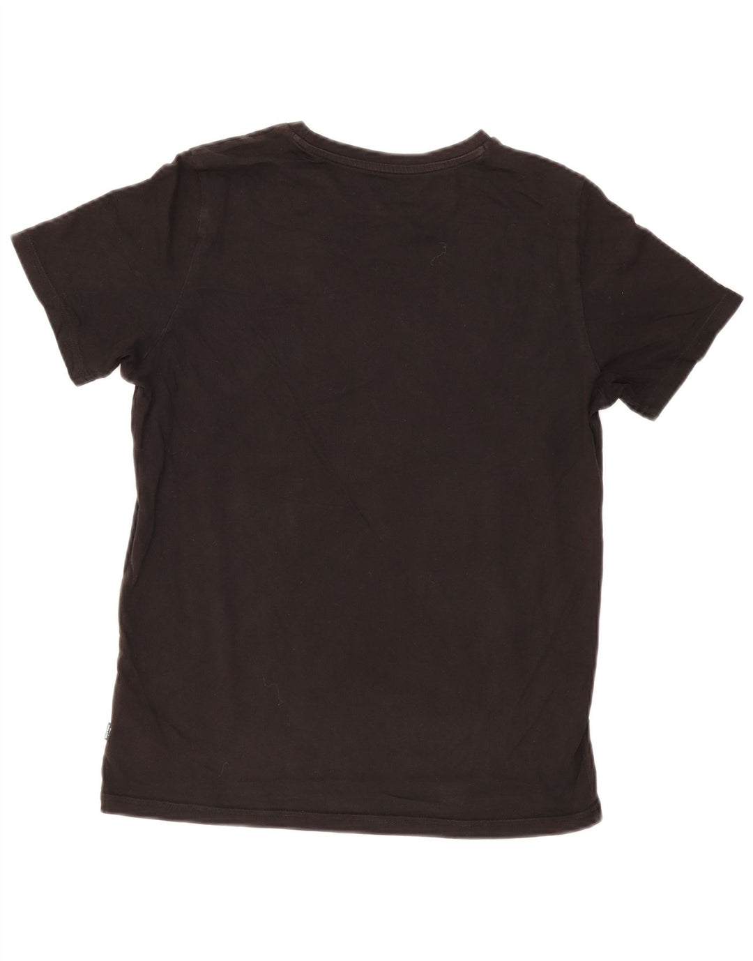 Puma Mens Graphic T-Shirt Top Pequeno Algodão Preto