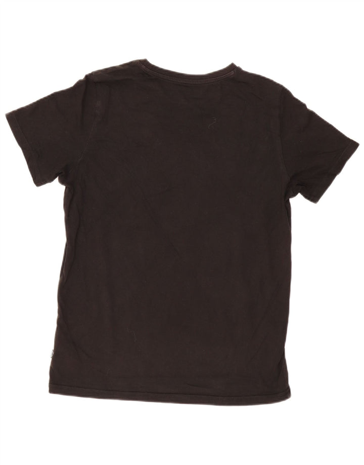 Puma Mens Graphic T-Shirt Top Pequeno Algodão Preto