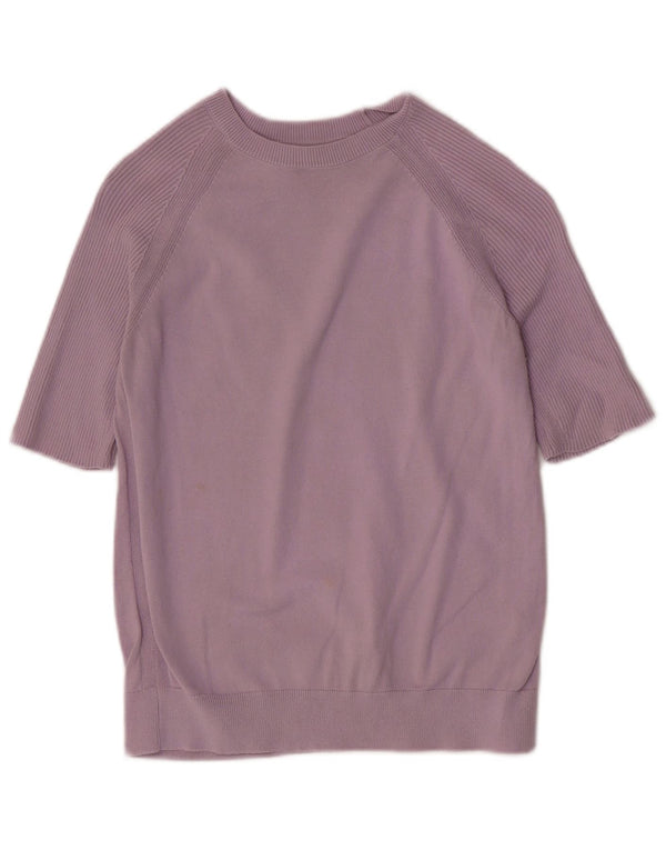 Suéter feminino Marks & Spencer com gola canoa Reino Unido 10 pequeno roxo
