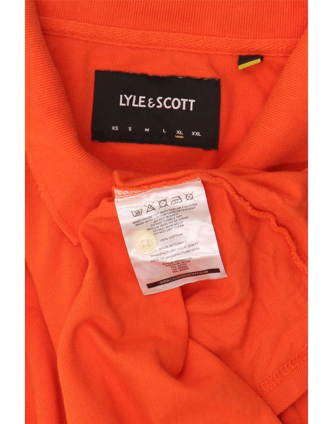 Camisa polo masculina Lyle & Scott XL laranja algodão