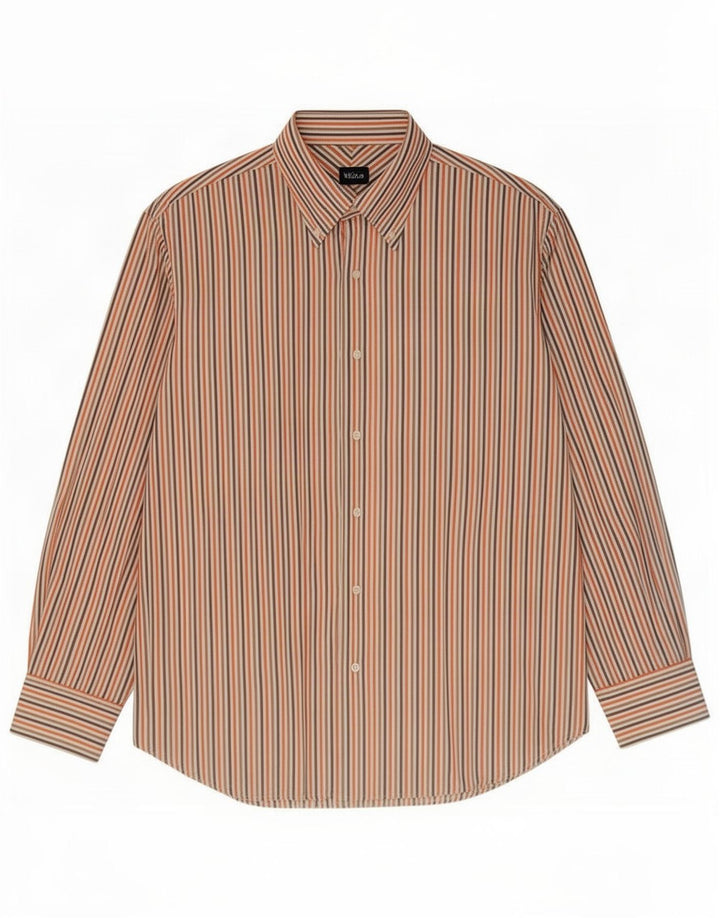 Camisa masculina Massimo Dutti 2XL algodão listrado multicolorido