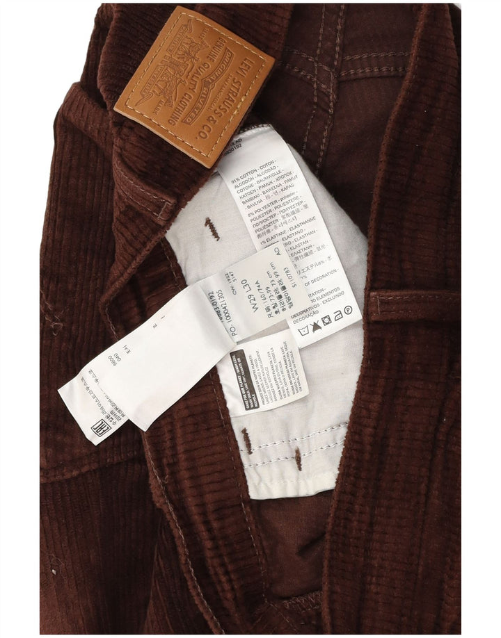 Calça feminina reta de veludo LEVI'S W29 L30 algodão marrom