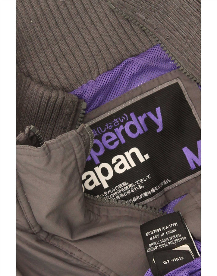 Jaqueta corta-vento feminina Superdry Reino Unido 12 poliéster cinza médio