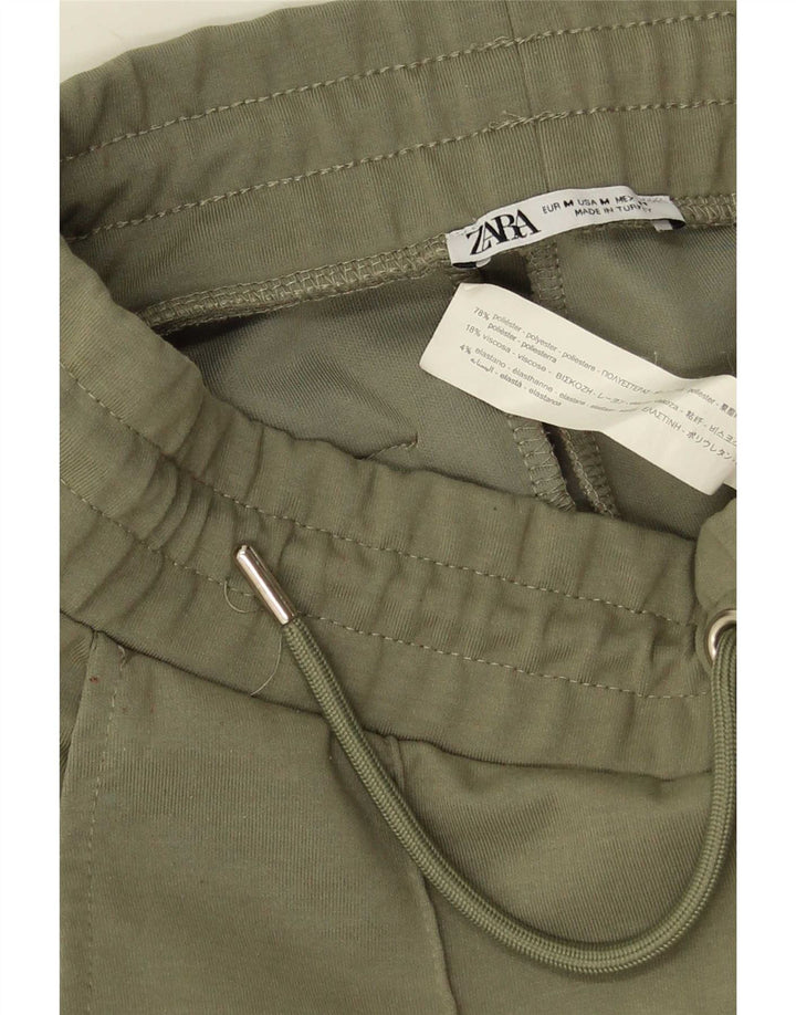 Zara Mens Sport Shorts Poliéster Verde Médio