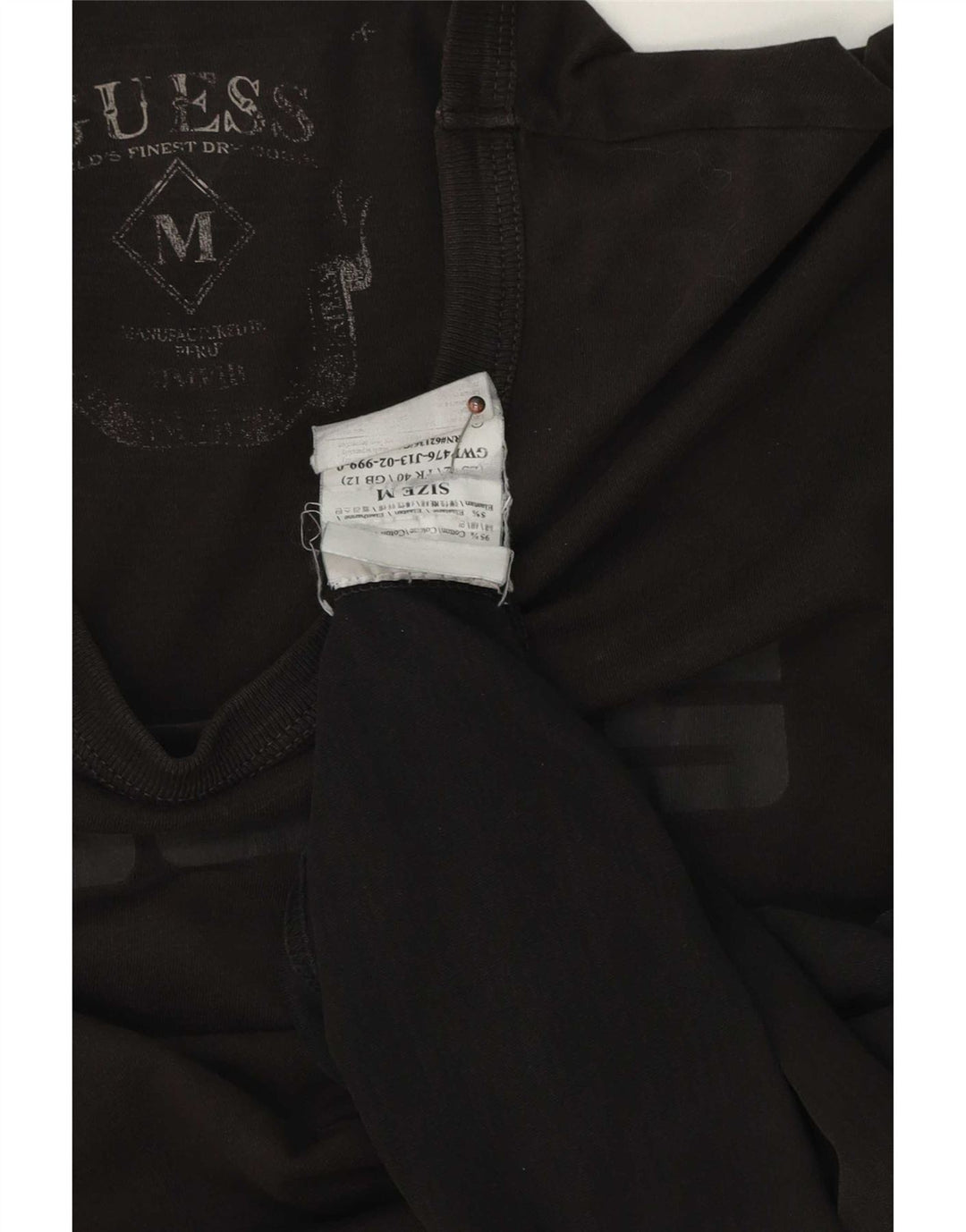 Guess Camiseta masculina gráfica Top médio algodão preto