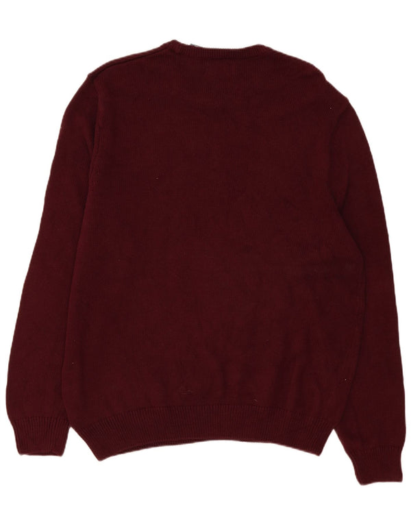 Suéter masculino Chaps com gola redonda XL algodão Borgonha