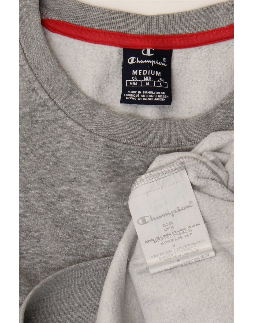 Champion moletom masculino jumper médio cinza algodão manchado